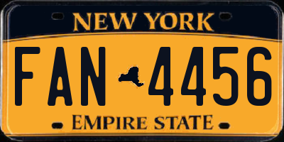 NY license plate FAN4456