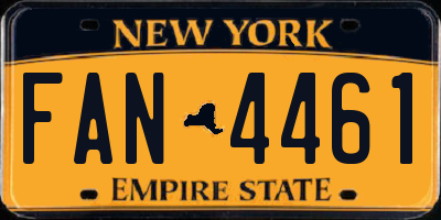 NY license plate FAN4461