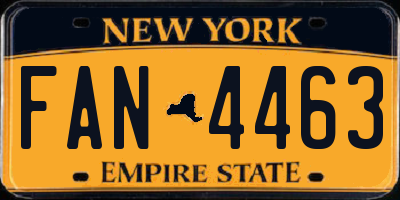 NY license plate FAN4463