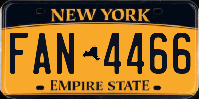 NY license plate FAN4466