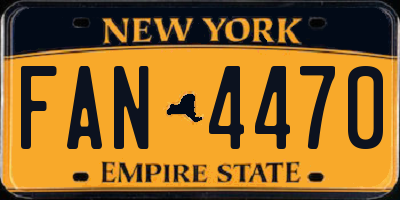 NY license plate FAN4470