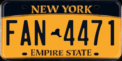 NY license plate FAN4471