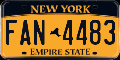 NY license plate FAN4483