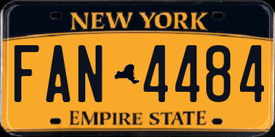 NY license plate FAN4484