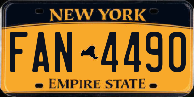 NY license plate FAN4490