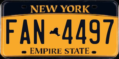 NY license plate FAN4497