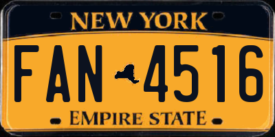 NY license plate FAN4516