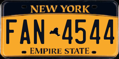 NY license plate FAN4544