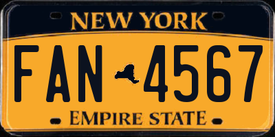 NY license plate FAN4567