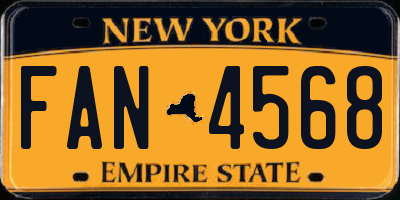 NY license plate FAN4568