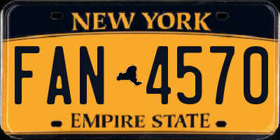 NY license plate FAN4570