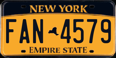 NY license plate FAN4579