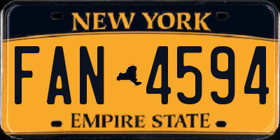NY license plate FAN4594