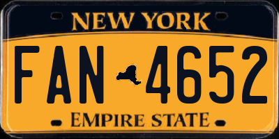 NY license plate FAN4652
