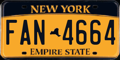 NY license plate FAN4664