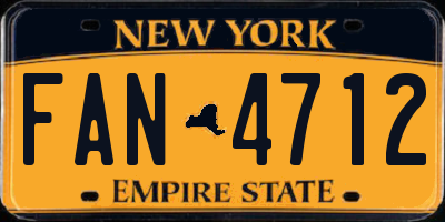 NY license plate FAN4712