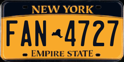 NY license plate FAN4727