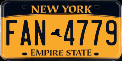 NY license plate FAN4779