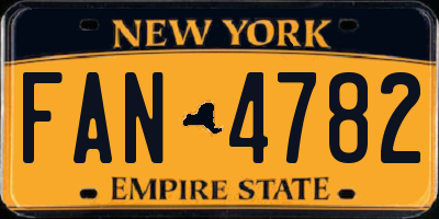 NY license plate FAN4782