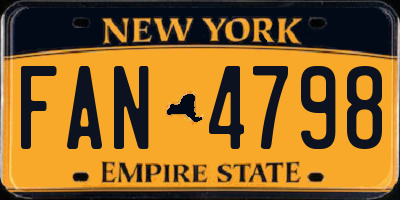 NY license plate FAN4798