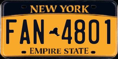 NY license plate FAN4801