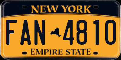 NY license plate FAN4810