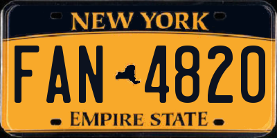 NY license plate FAN4820