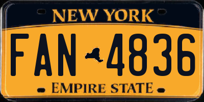 NY license plate FAN4836