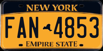 NY license plate FAN4853