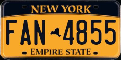 NY license plate FAN4855