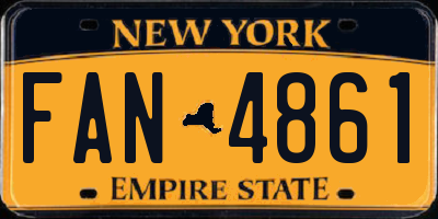 NY license plate FAN4861