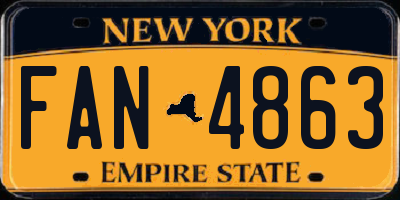 NY license plate FAN4863