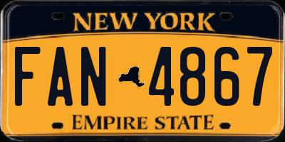 NY license plate FAN4867