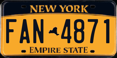 NY license plate FAN4871