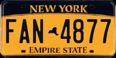 NY license plate FAN4877