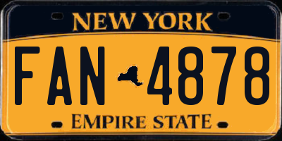 NY license plate FAN4878