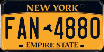 NY license plate FAN4880