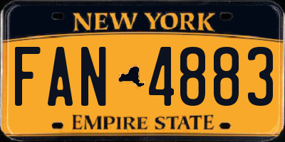 NY license plate FAN4883