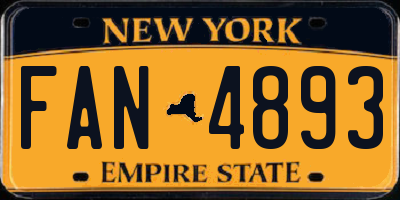 NY license plate FAN4893