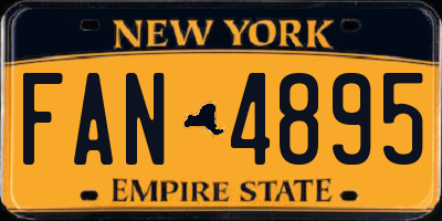 NY license plate FAN4895