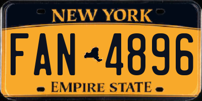 NY license plate FAN4896