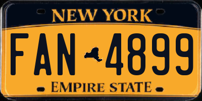 NY license plate FAN4899