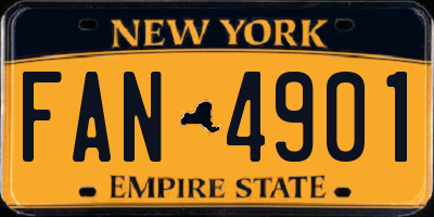NY license plate FAN4901