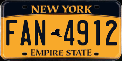 NY license plate FAN4912