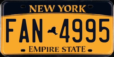 NY license plate FAN4995