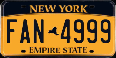 NY license plate FAN4999