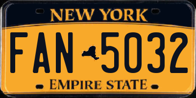 NY license plate FAN5032
