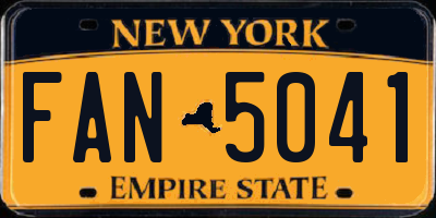 NY license plate FAN5041