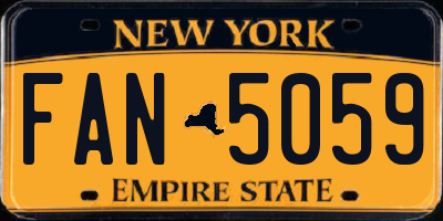 NY license plate FAN5059