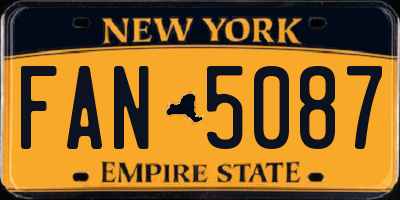 NY license plate FAN5087